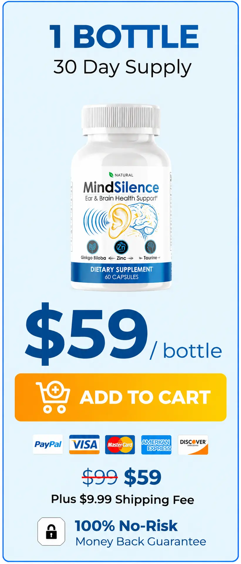 MindSilence 1-bottle starter pack — 60-day supply for women over 40